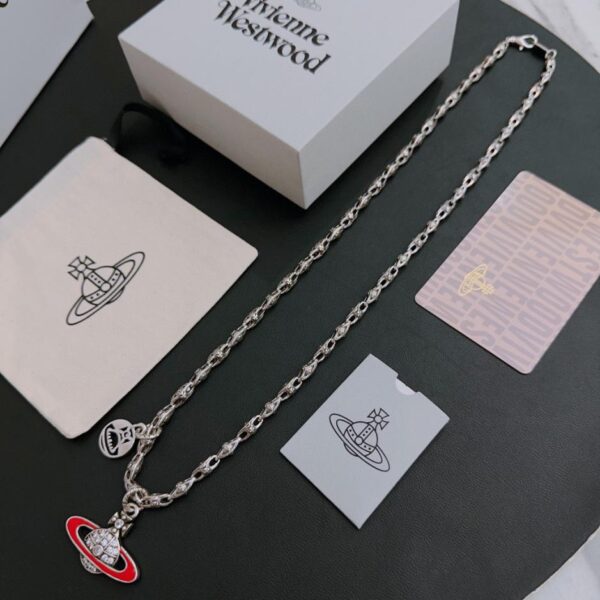 réplica,joyas,joyería,1:1,replica,fake,lujo,barato Vivienne Westwood Collar clásico de Saturno grande de alta calidad para hombres y mujeres (2028)