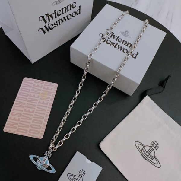 réplica,joyas,joyería,1:1,replica,fake,lujo,barato Vivienne Westwood collar Saturno grande clásico de alta calidad para hombres y mujeres (70AF)