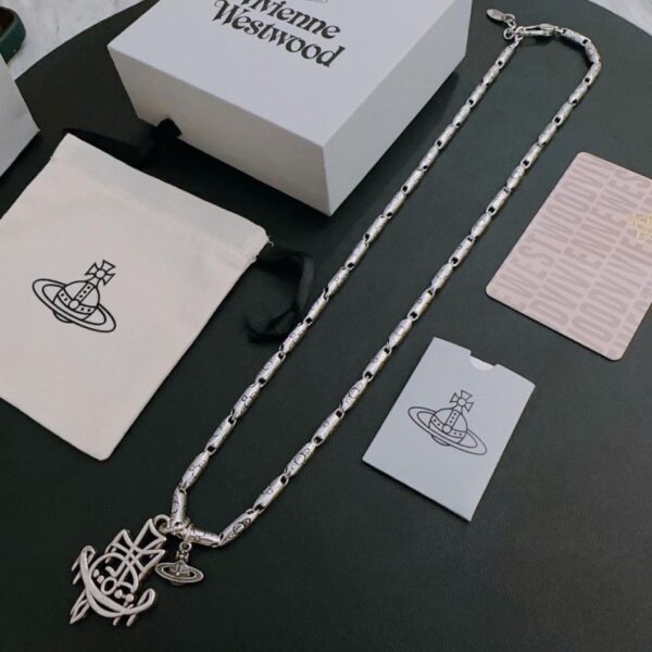 réplica,joyas,joyería,1:1,replica,fake,lujo,barato Vivienne Westwood Collar Saturno grande clásico de alta calidad para hombre y mujer (A4BA)