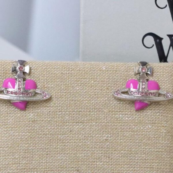 réplica,joyas,joyería,1:1,replica,fake,lujo,barato Pendientes de perlas de Saturno con diamantes del amor de la reina madre (3FEF)