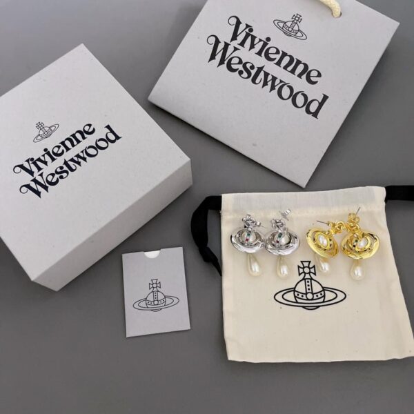 réplica,joyas,joyería,1:1,replica,fake,lujo,barato Pendientes Vivienne Westwood Saturno (2CB5)