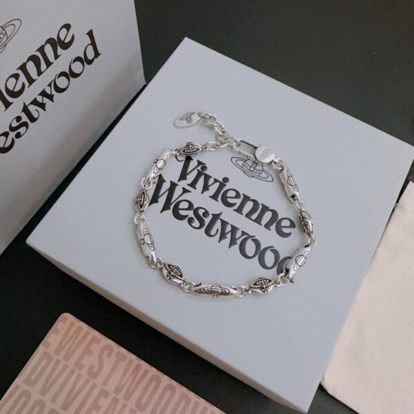 réplica,joyas,joyería,1:1,replica,fake,lujo,barato Vivienne Westwood Pulsera Saturno grande clásica de alta calidad para hombre y mujer (CD4E)