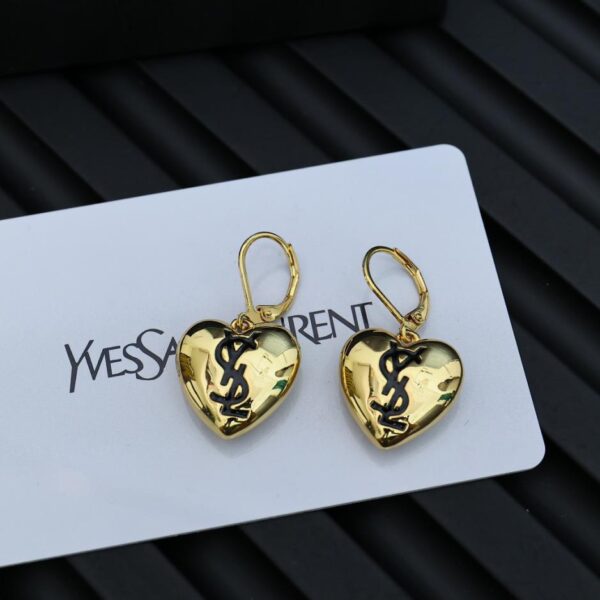 réplica,joyas,joyería,1:1,replica,fake,lujo,barato Pendientes de amor de esmalte vintage de Yves Saint Laurent (0449)