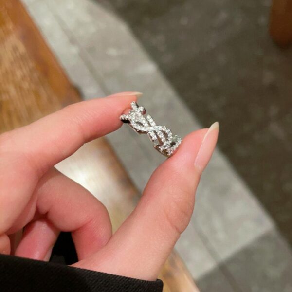 réplica,joyas,joyería,1:1,replica,fake,lujo,barato Nuevo Anillo Yves Saint Laurent con letras y diamantes (2E47)