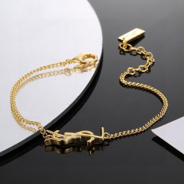 réplica,joyas,joyería,1:1,replica,fake,lujo,barato Pulsera Yves Saint Laurent Colgante con letra YSL (92BD)