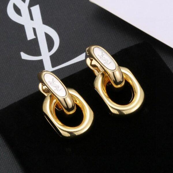 réplica,joyas,joyería,1:1,replica,fake,lujo,barato Pendientes de oro Yves Saint Laurent lujo clásico (3AA3)