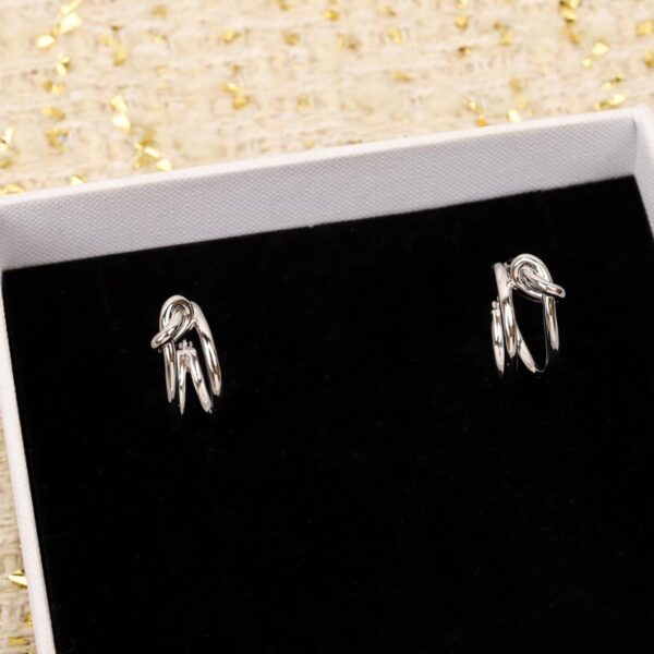 réplica,joyas,joyería,1:1,replica,fake,lujo,barato Pendientes anudados tridimensionales Celine