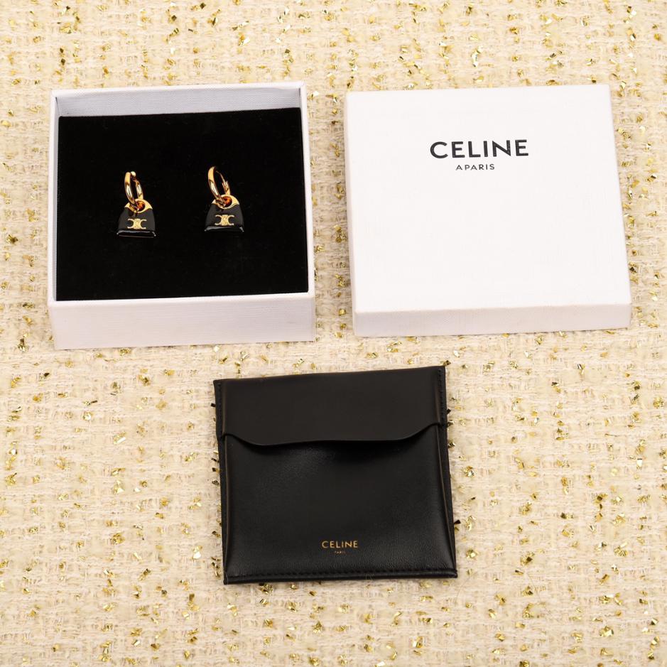 réplica,joyas,joyería,1:1,replica,fake,lujo,barato réplica,joyas,joyería,1:1,replica,fake,lujo,barato Pendientes de bolso Celine negro
