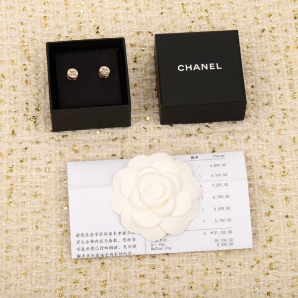 réplica,joyas,joyería,1:1,replica,fake,lujo,barato Aretes Chanel Solitario Doble C