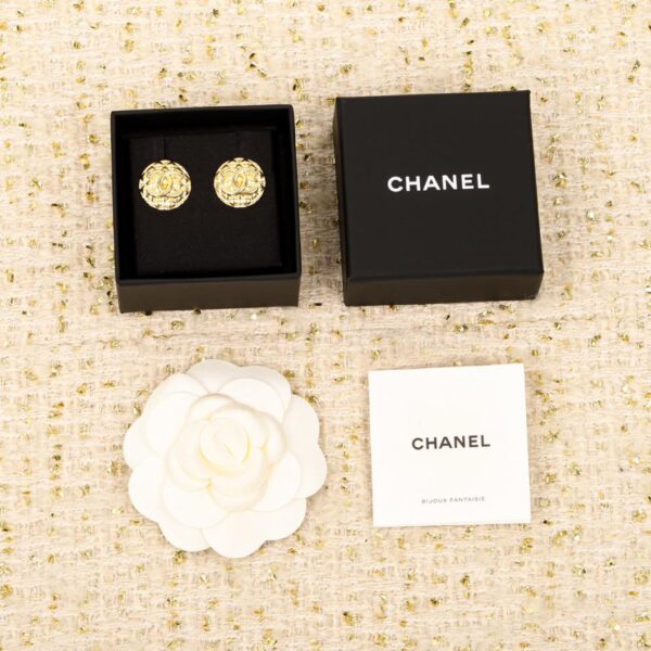 réplica,joyas,joyería,1:1,replica,fake,lujo,barato Aretes con doble C de diamantes redondos de Chanel
