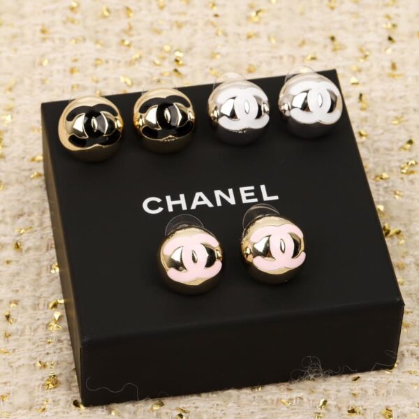 réplica,joyas,joyería,1:1,replica,fake,lujo,barato Aretes con forma de doble C de metal semicírculo de Chanel