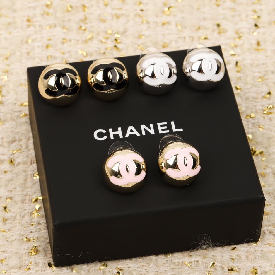 réplica,joyas,joyería,1:1,replica,fake,lujo,barato réplica,joyas,joyería,1:1,replica,fake,lujo,barato Aretes con forma de doble C de metal semicírculo de Chanel