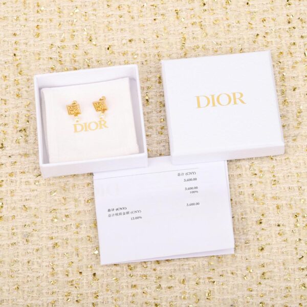 réplica,joyas,joyería,1:1,replica,fake,lujo,barato Aretes CD con perlas asimétricas y diamantes Dior Square