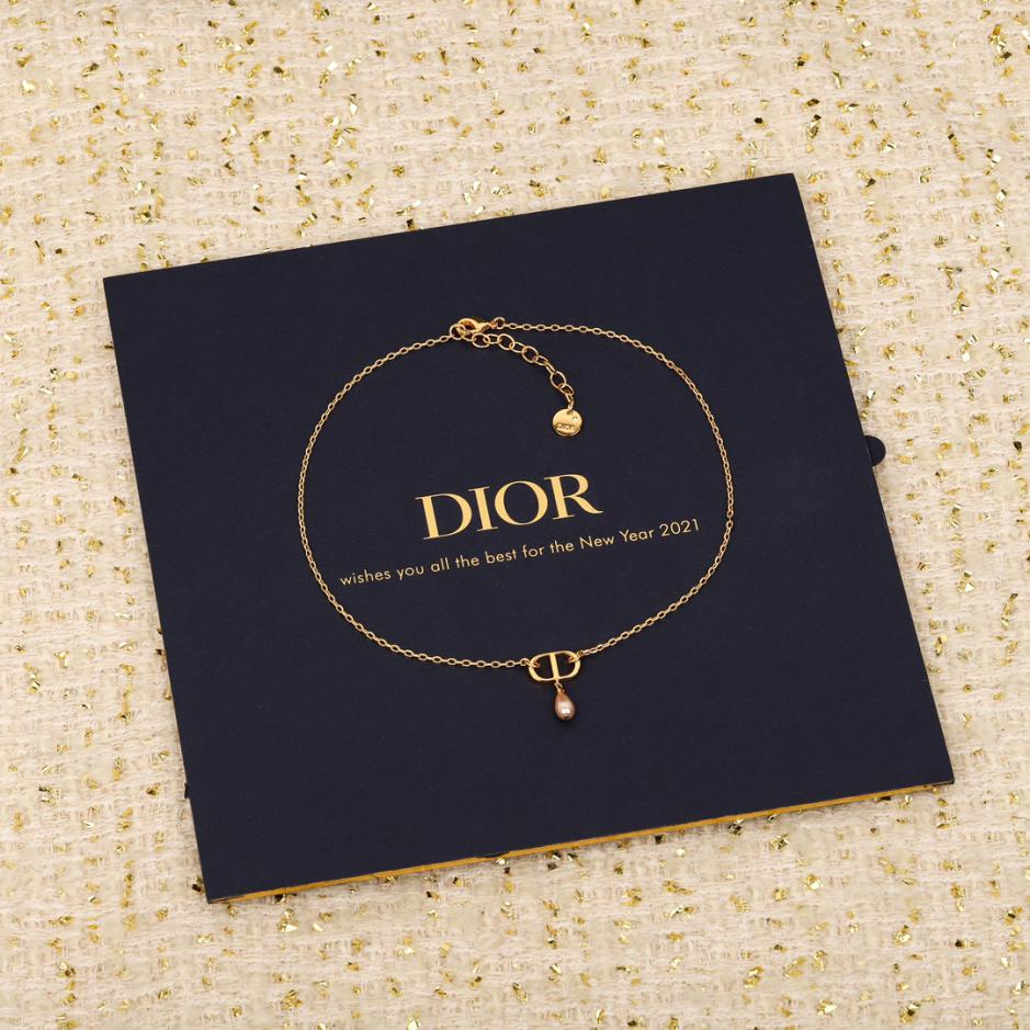 réplica,joyas,joyería,1:1,replica,fake,lujo,barato réplica,joyas,joyería,1:1,replica,fake,lujo,barato Collar Dior con colgante de letra CD y perlas