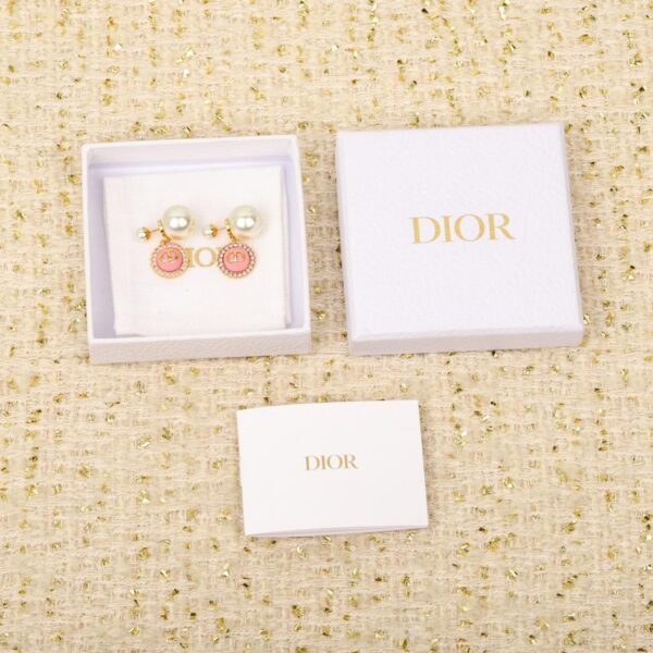 réplica,joyas,joyería,1:1,replica,fake,lujo,barato Pendientes con cuentas y letras en forma de corazón rojo de edición limitada del Día de San Valentín chino Dior