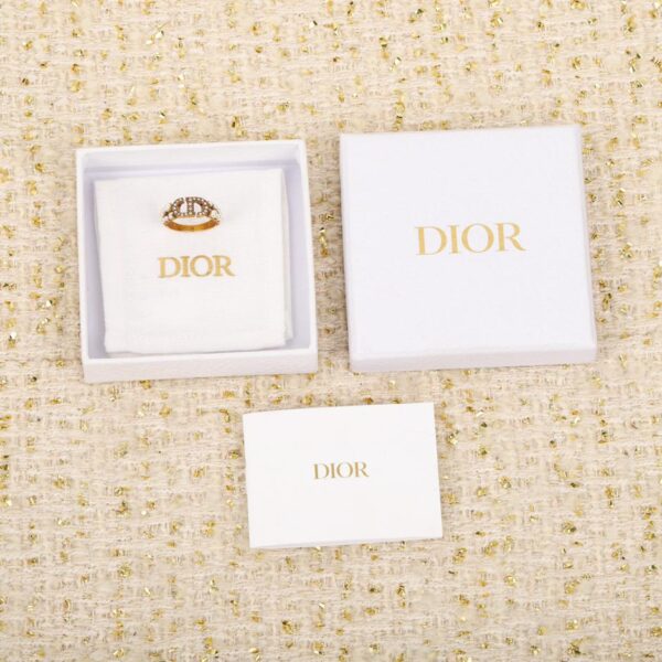 réplica,joyas,joyería,1:1,replica,fake,lujo,barato Anillo Dior CD completo de diamantes y perlas.