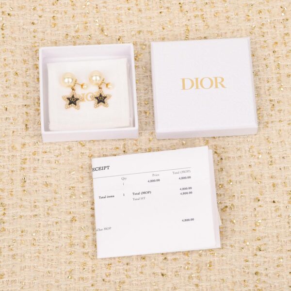 réplica,joyas,joyería,1:1,replica,fake,lujo,barato Pendientes Dior con estrella de cinco puntas y perlas CD Cruise último modelo
