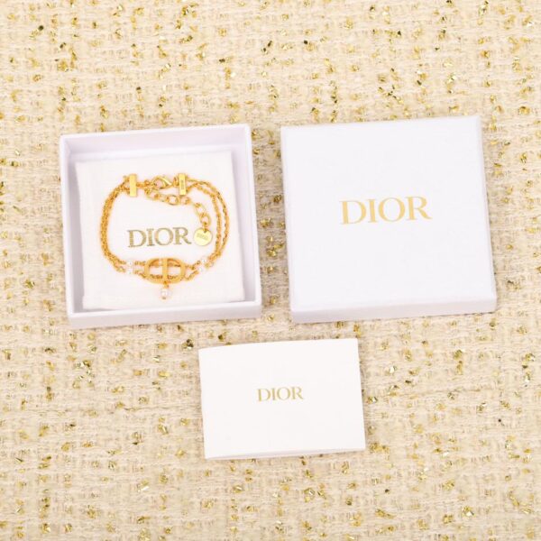 réplica,joyas,joyería,1:1,replica,fake,lujo,barato Anillo Dior CD completo de diamantes y perlas.