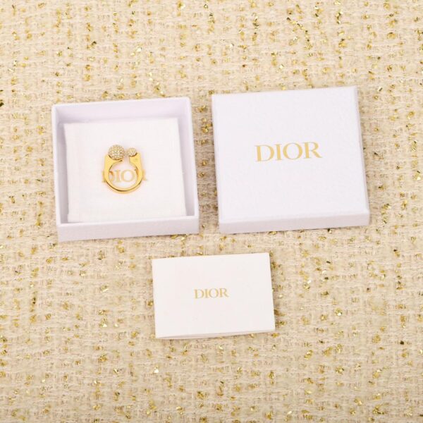 réplica,joyas,joyería,1:1,replica,fake,lujo,barato Anillo abierto de diamantes con cuentas grandes y pequeñas Dior