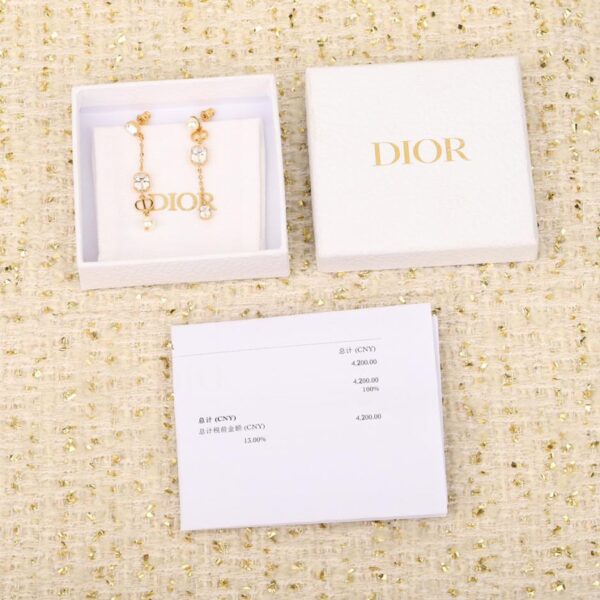 réplica,joyas,joyería,1:1,replica,fake,lujo,barato Pendientes Dior cd con borlas de tres capas y doble cuenta