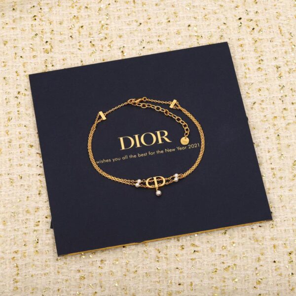 réplica,joyas,joyería,1:1,replica,fake,lujo,barato Collar Dior con doble CD de perlas
