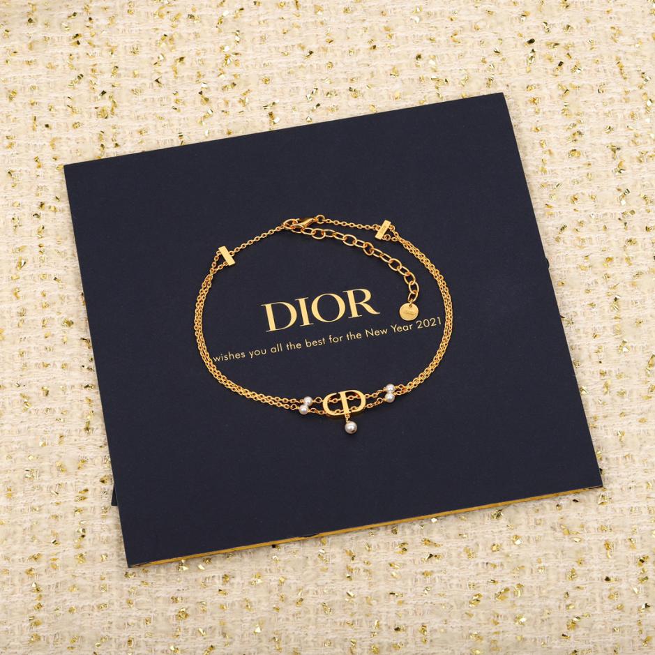 réplica,joyas,joyería,1:1,replica,fake,lujo,barato réplica,joyas,joyería,1:1,replica,fake,lujo,barato Collar Dior con doble CD de perlas
