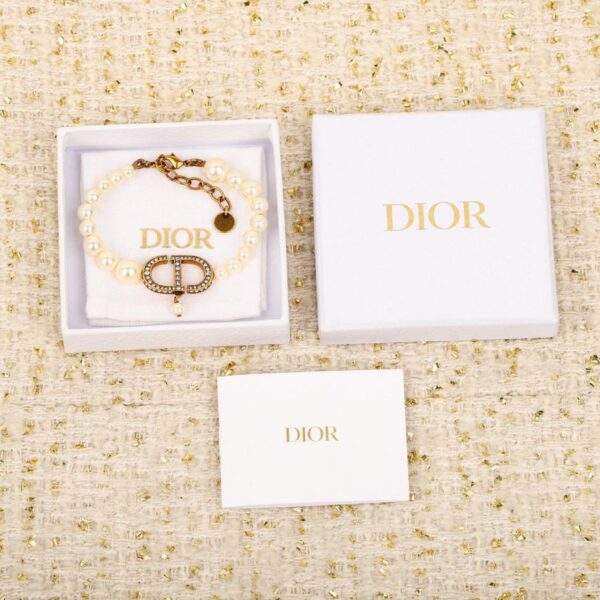 réplica,joyas,joyería,1:1,replica,fake,lujo,barato Pendientes de botón CD con diamantes y cuentas de doble capa Dior