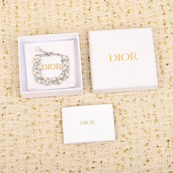 réplica,joyas,joyería,1:1,replica,fake,lujo,barato Pulsera Dior de tres capas con cuentas y diamantes