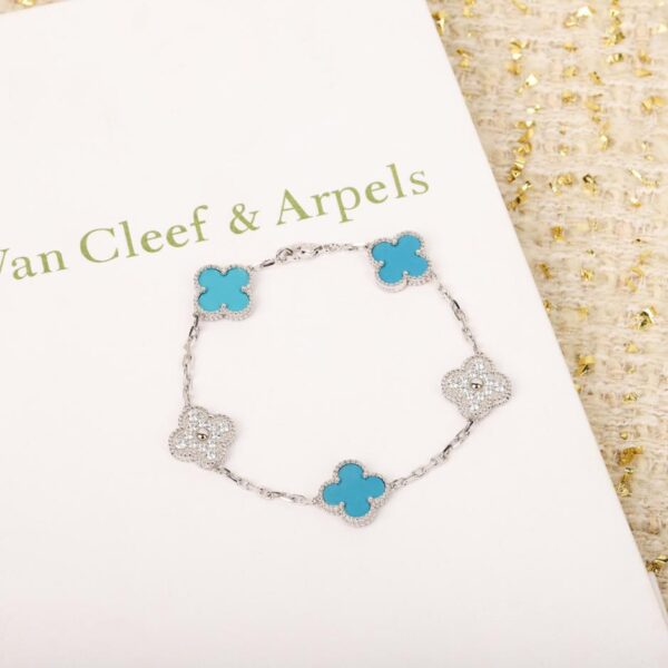 réplica,joyas,joyería,1:1,replica,fake,lujo,barato El collar de veinte flores azul turquesa de Van Cleef & Arpels se puede personalizar con oro real y diamantes