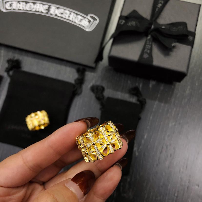 réplica,joyas,joyería,1:1,replica,fake,lujo,barato Anillo de tumba redondo con piedra engastada amarilla con corazones cromados ️
