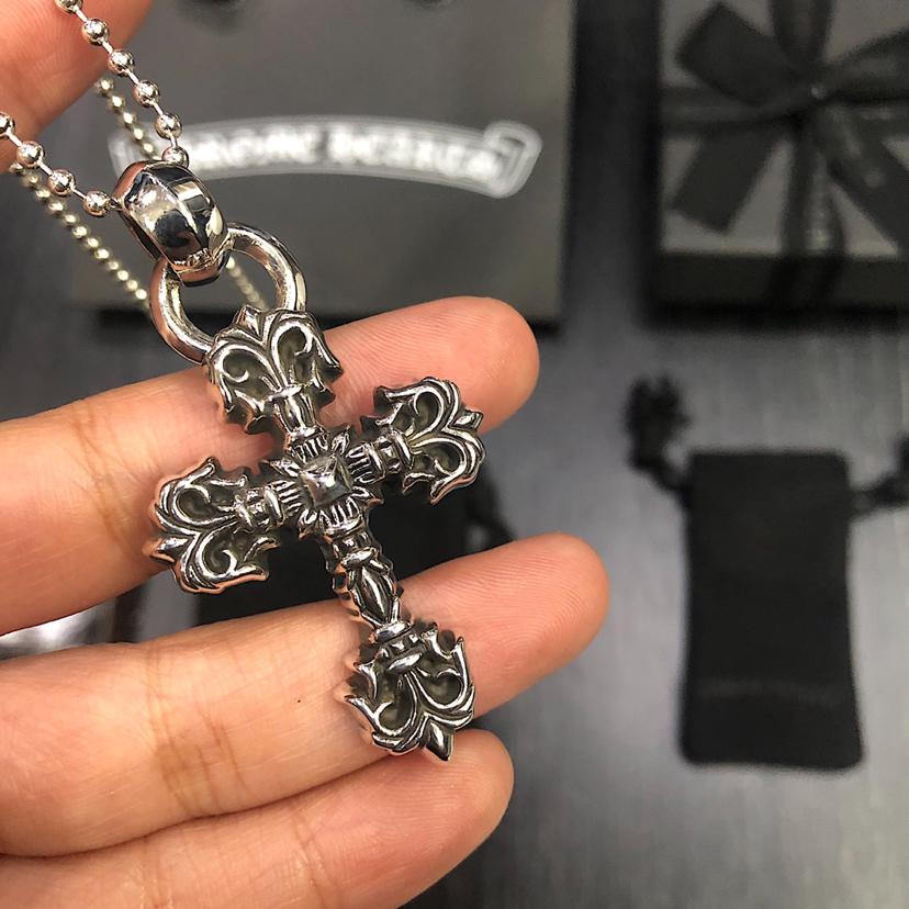 réplica,joyas,joyería,1:1,replica,fake,lujo,barato réplica,joyas,joyería,1:1,replica,fake,lujo,barato Collar clásico con cruz de llama y corazón de cuervo