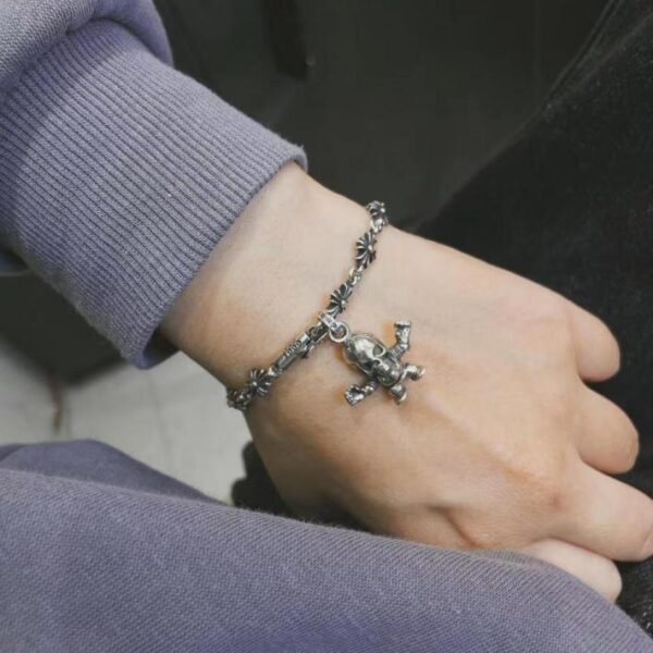 réplica,joyas,joyería,1:1,replica,fake,lujo,barato Pulsera con cruz de calavera foti Chrome Hearts cruz de calavera de plata de ley