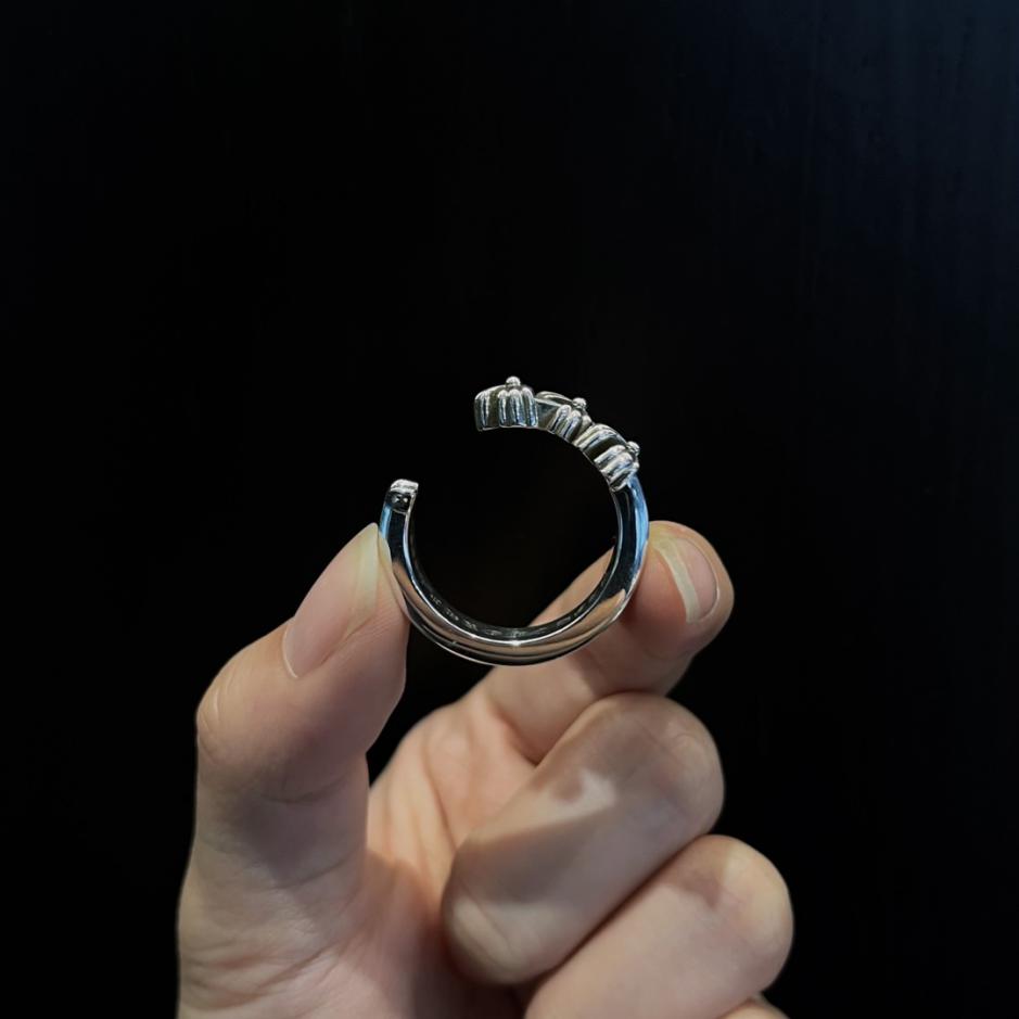 réplica,joyas,joyería,1:1,replica,fake,lujo,barato réplica,joyas,joyería,1:1,replica,fake,lujo,barato Anillo Abierto Triple Cruz Corazones Cromados