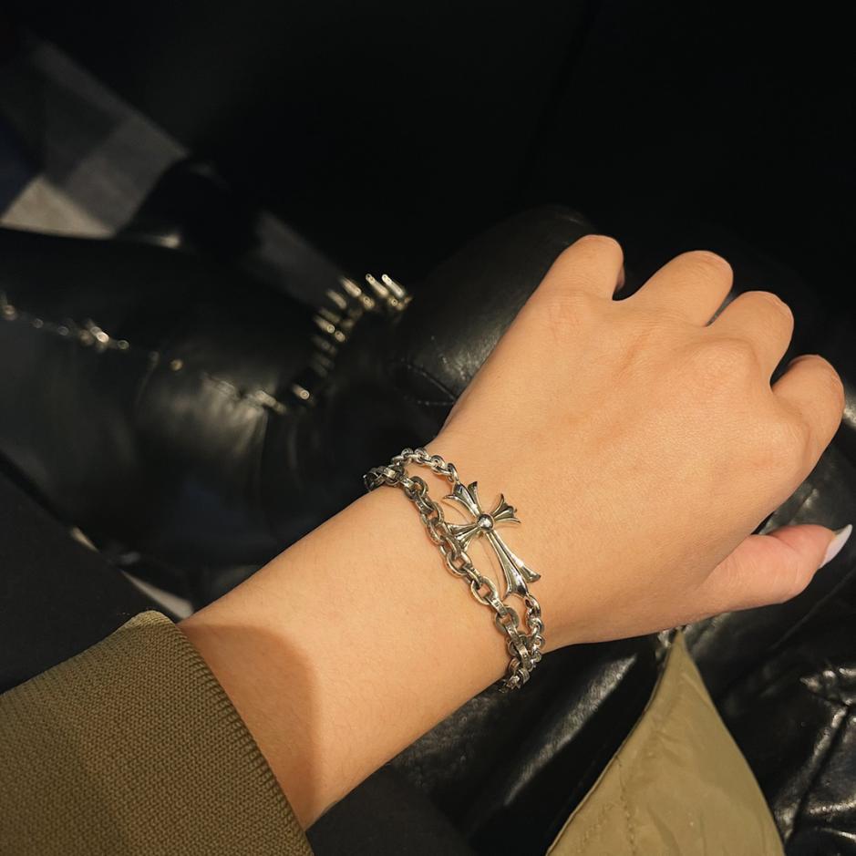 réplica,joyas,joyería,1:1,replica,fake,lujo,barato réplica,joyas,joyería,1:1,replica,fake,lujo,barato Pulsera ME con cierre de langosta y cruz de corazones cromados