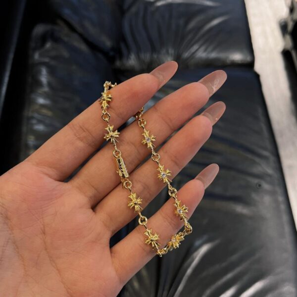 réplica,joyas,joyería,1:1,replica,fake,lujo,barato Pulsera Chrome Hearts con cruz de piedra chapada en oro de 22k