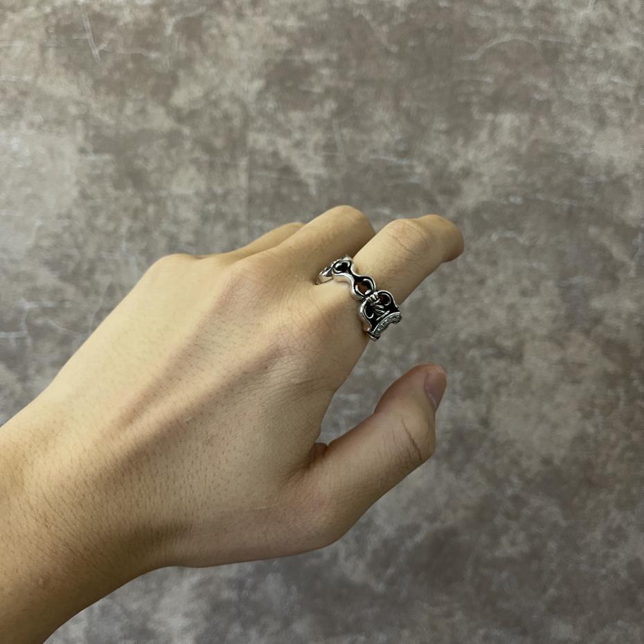 réplica,joyas,joyería,1:1,replica,fake,lujo,barato réplica,joyas,joyería,1:1,replica,fake,lujo,barato Anillo Abierto Doble Espada Corazones Cromados