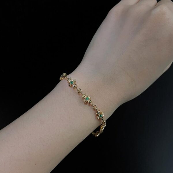 réplica,joyas,joyería,1:1,replica,fake,lujo,barato Pulsera Chrome Hearts con cruz de piedra chapada en oro de 22k