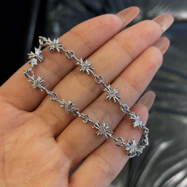 réplica,joyas,joyería,1:1,replica,fake,lujo,barato Pulsera Chrome Hearts cruz de piedra bañada en oro blanco