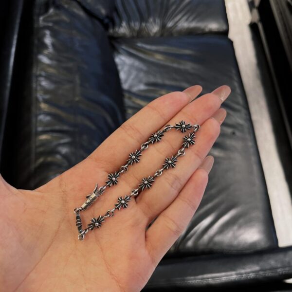 réplica,joyas,joyería,1:1,replica,fake,lujo,barato Pulsera Cruz Piedra Corazones Cromados