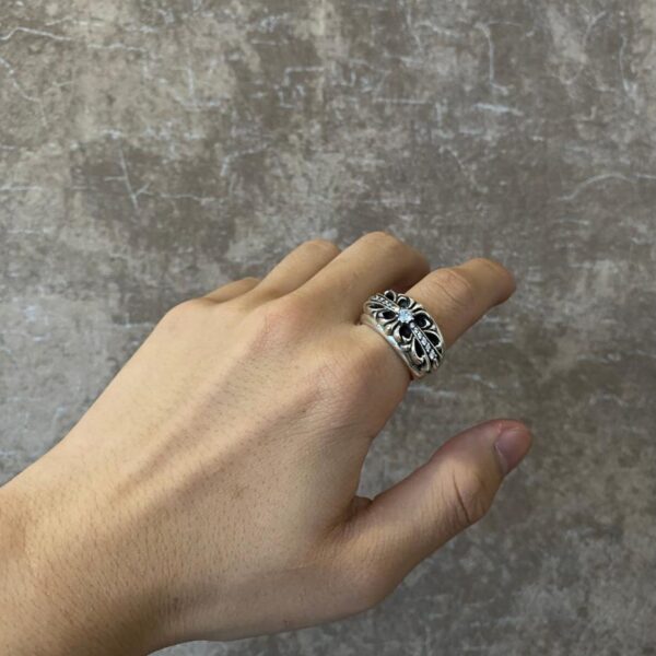 réplica,joyas,joyería,1:1,replica,fake,lujo,barato Anillo Flor Cruz Herradura Corazones Cromados