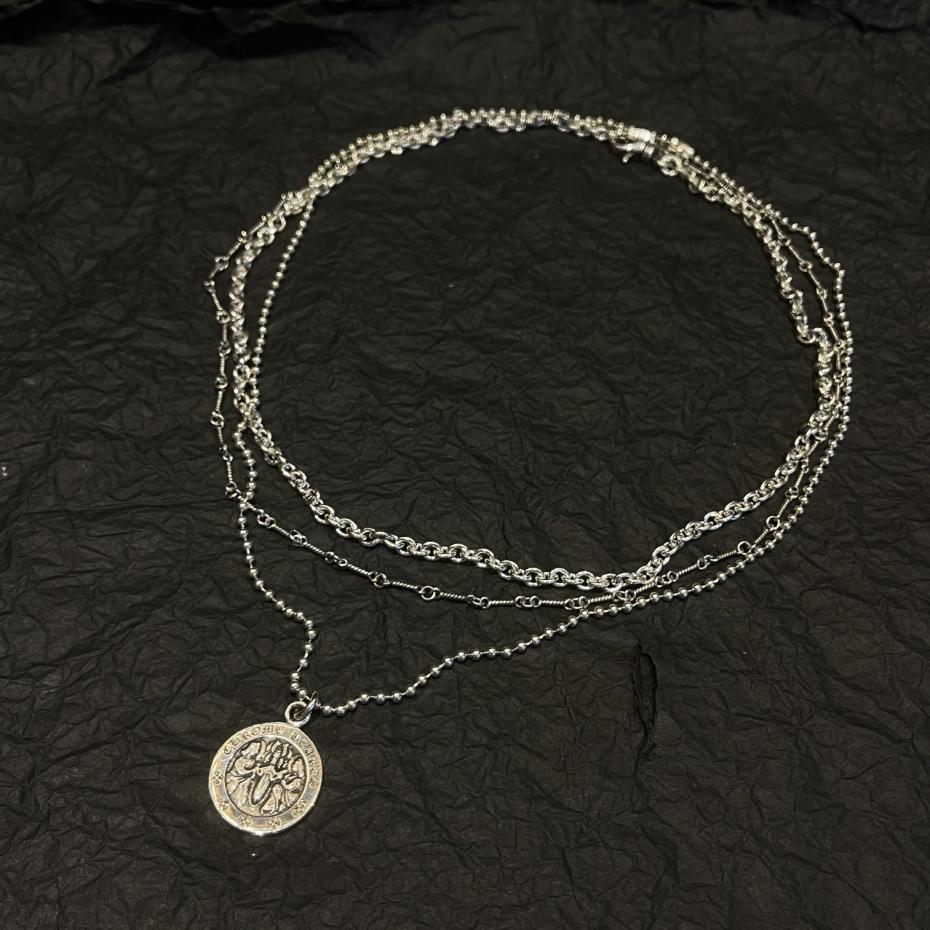 réplica,joyas,joyería,1:1,replica,fake,lujo,barato réplica,joyas,joyería,1:1,replica,fake,lujo,barato Juego de cadenas apilables de ángel con corazones cromados