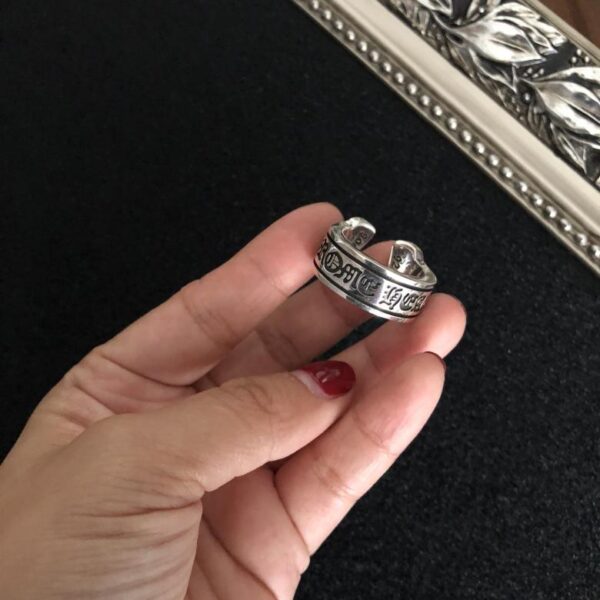 réplica,joyas,joyería,1:1,replica,fake,lujo,barato Anillo de desplazamiento brillante con corazones cromados