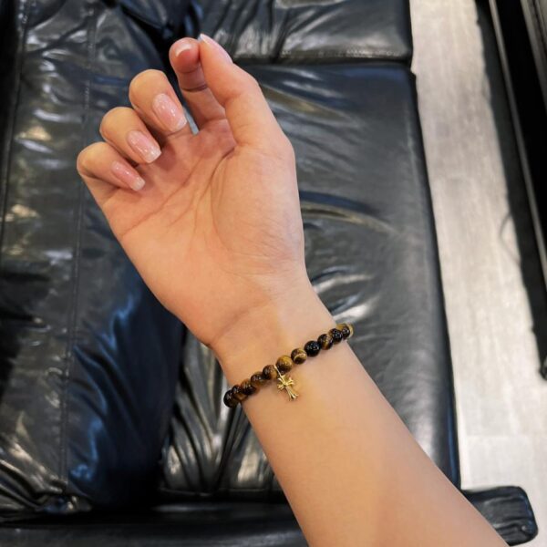 réplica,joyas,joyería,1:1,replica,fake,lujo,barato Pulsera Chrome Hearts con cruz de ámbar bañada en oro