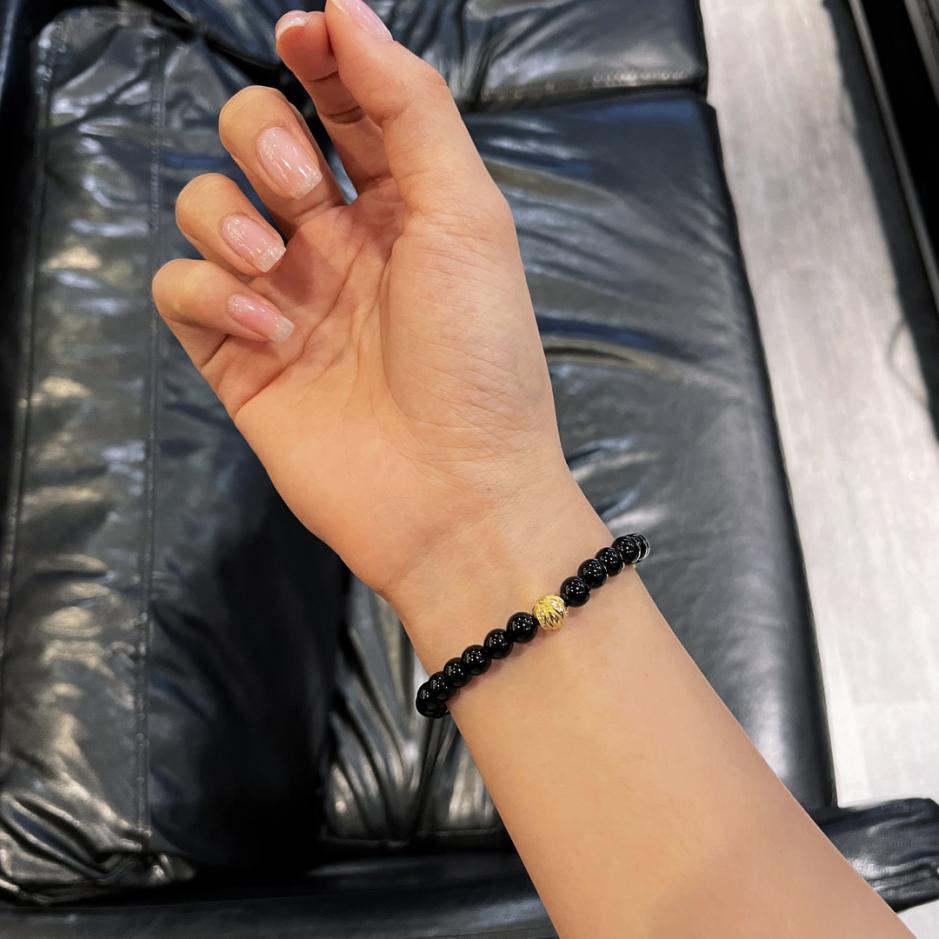 réplica,joyas,joyería,1:1,replica,fake,lujo,barato réplica,joyas,joyería,1:1,replica,fake,lujo,barato Pulsera de ágata negra con cruz de corazones cromados