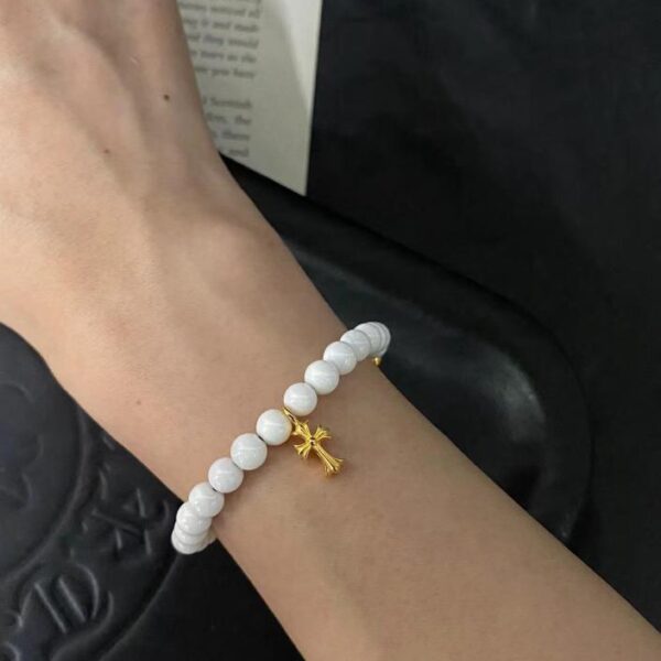 réplica,joyas,joyería,1:1,replica,fake,lujo,barato Pulsera Chrome Hearts ágata blanca