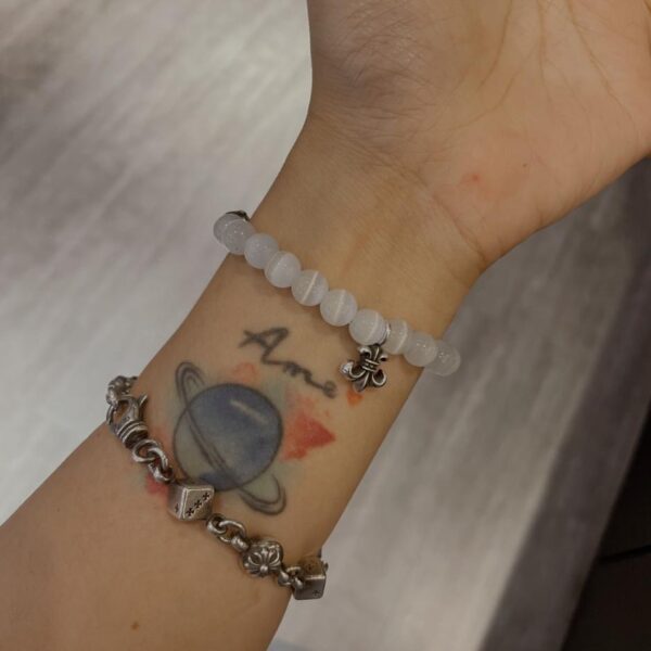 réplica,joyas,joyería,1:1,replica,fake,lujo,barato Pulsera Chrome Hearts de ópalo blanco