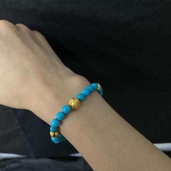 réplica,joyas,joyería,1:1,replica,fake,lujo,barato Pulsera Cromada Corazones Turquesa