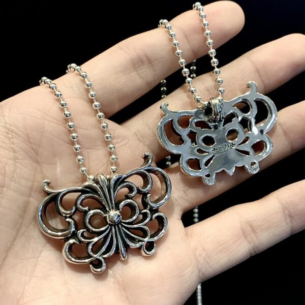réplica,joyas,joyería,1:1,replica,fake,lujo,barato Collar Mariposa Corazones Cromados