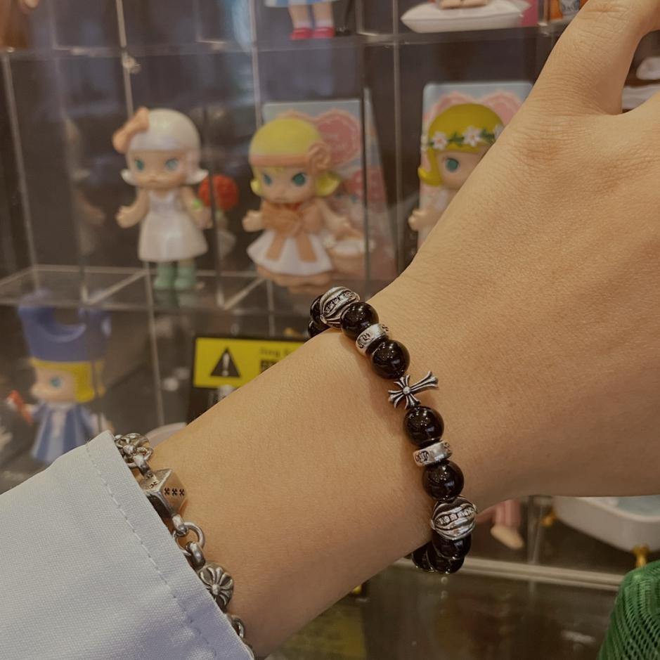 réplica,joyas,joyería,1:1,replica,fake,lujo,barato réplica,joyas,joyería,1:1,replica,fake,lujo,barato Pulsera Chrome Hearts con cuentas de ónix negro