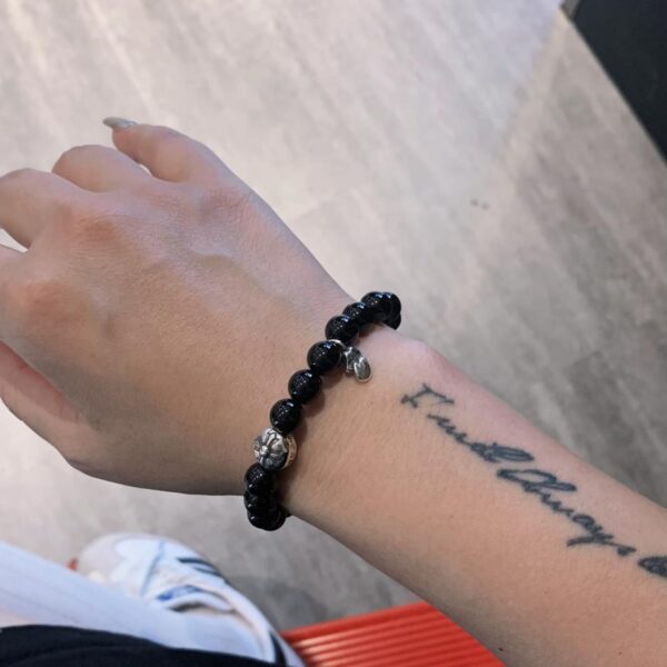 réplica,joyas,joyería,1:1,replica,fake,lujo,barato Pulsera Chrome Hearts con cuentas de ónix negro